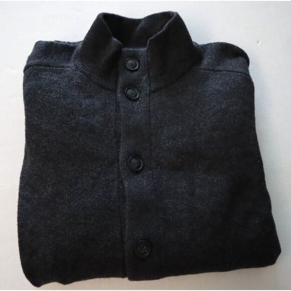 Banana Republic 767990 Men Sz XL Charcoal Gray Cozy Midweight Sweater Jacket - Picture 8 of 8